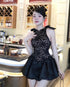 Women Lacey Sleeveless Flounce Mini Dresses